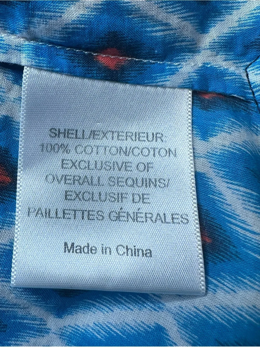 Tory Burch Blue Ikat Diamond Print Cotton Tunic Blouse 6 Long Sleeve Split neck